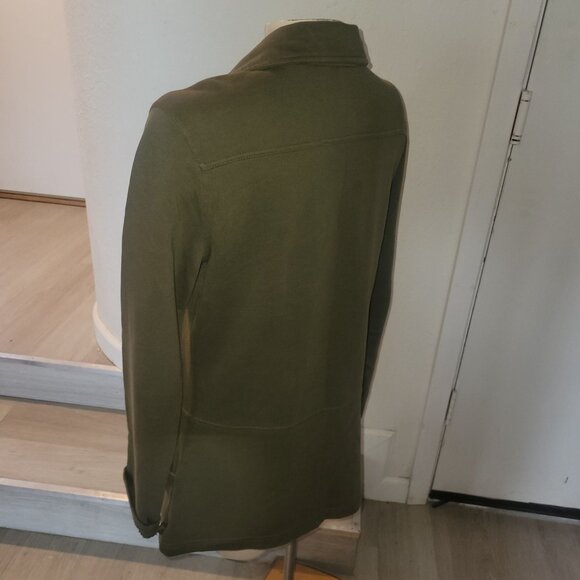 PRANA Vintage Olive Green Double-Breasted Military-Inspired Jacket Buttoned Pock - Picture 6 of 9